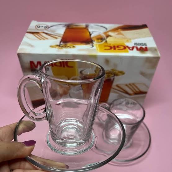 تصویر 1 از خرید عمده و قیمت سرویس چای خوری بلور مدل مجیک و نعلبکی مرجان